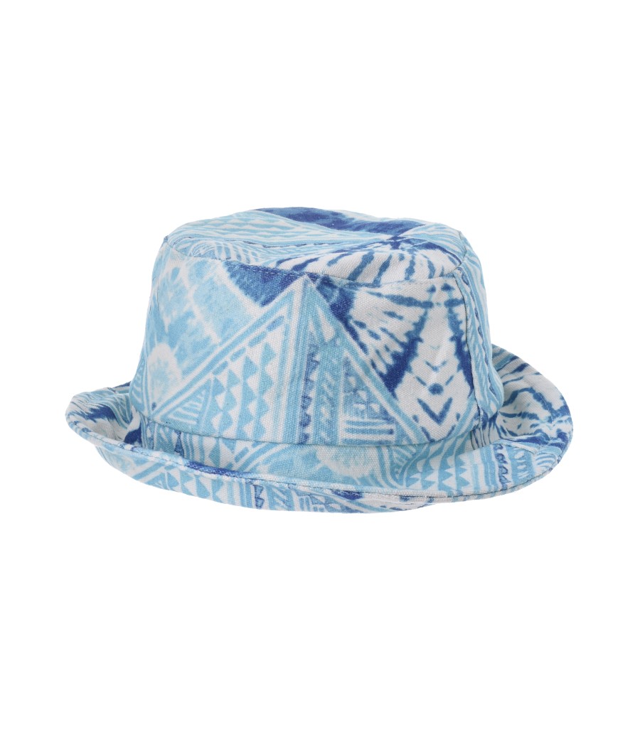 cappello mare in cotone fantasia turchese