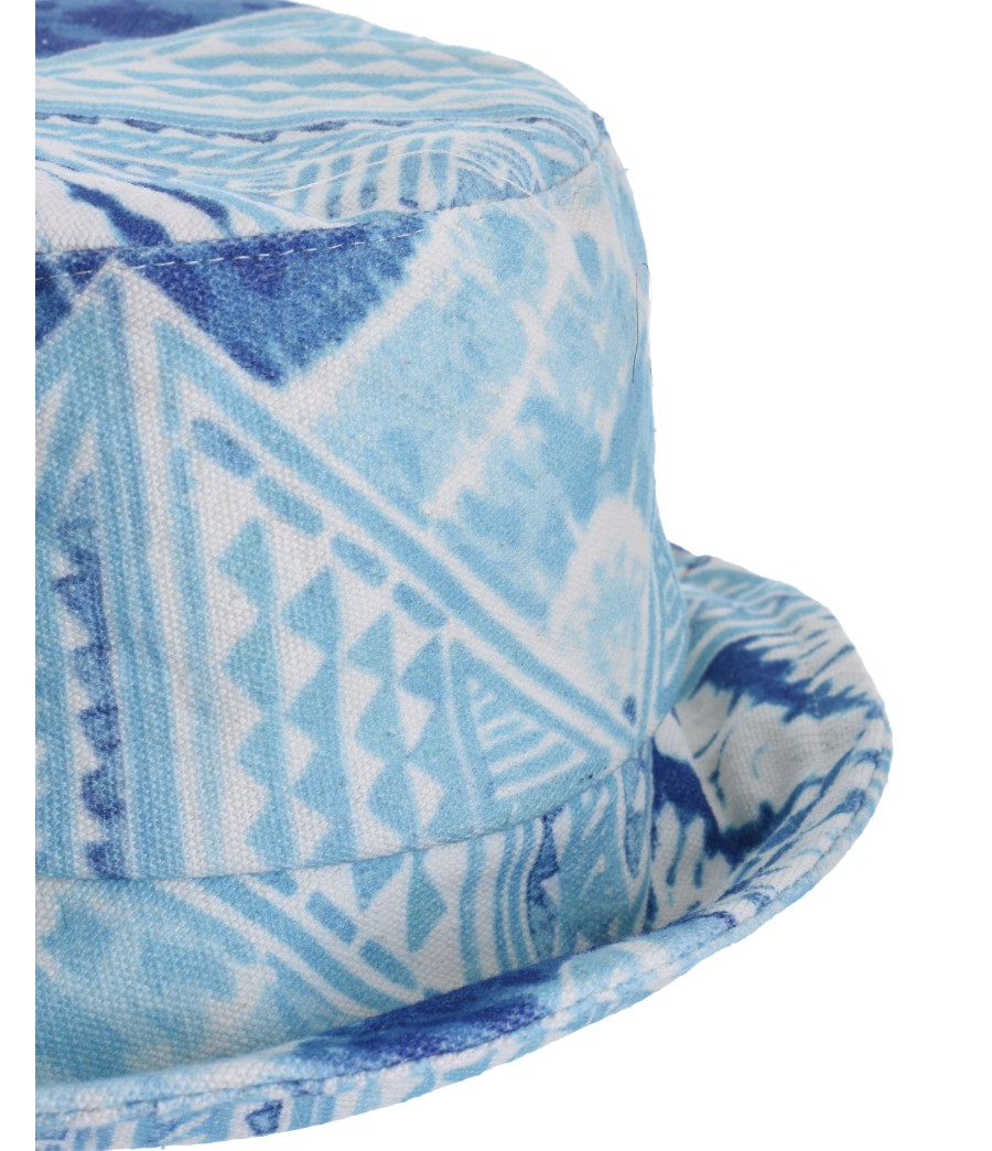 cappello mare in cotone fantasia turchese