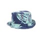 cappello mare in cotone fantasia verde/blu