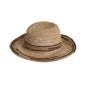 Cappello Rafia con bordino marrone scuro