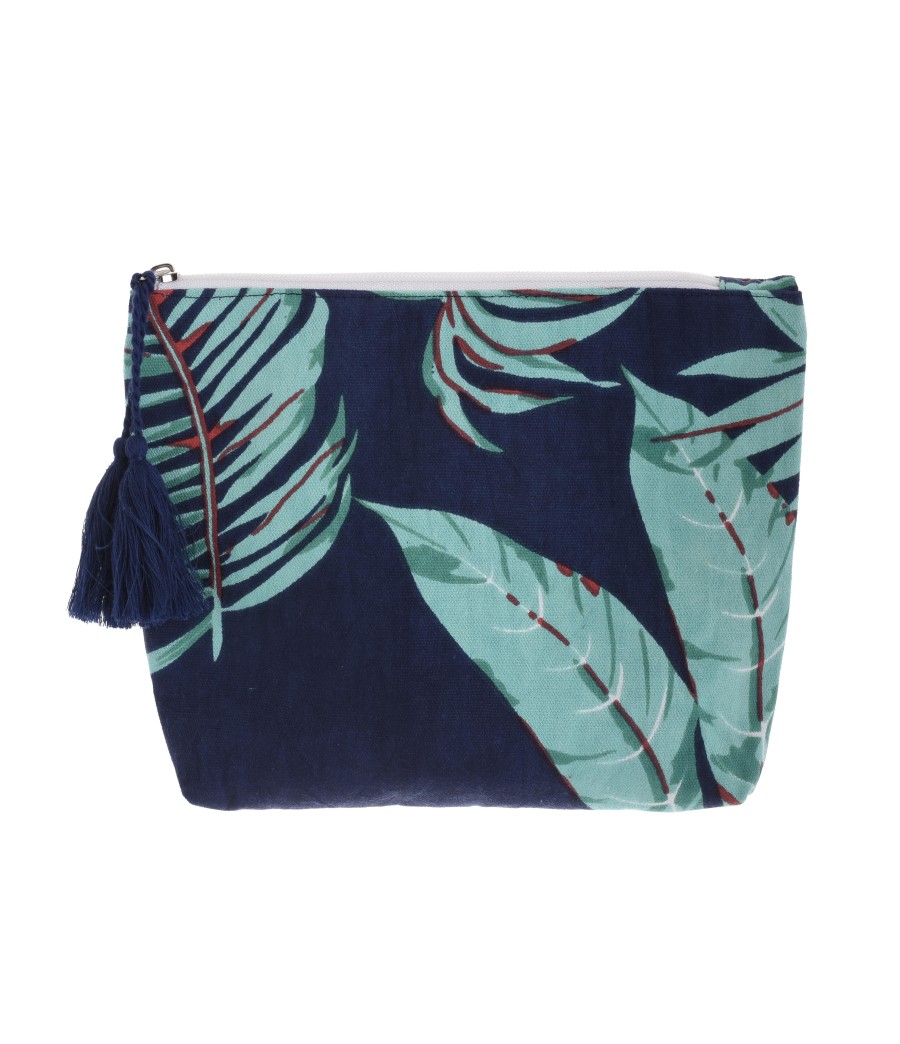 Pochette Mare in cotone blu/verde con nappina