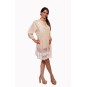 Kaftano pizzo beige ricamato a mano