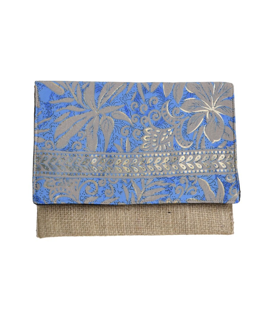 pochette seta turchese