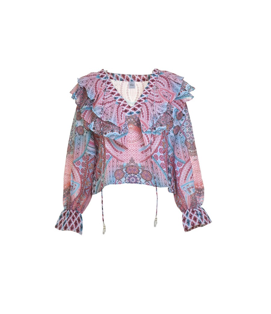 Blusa corta con Ruches