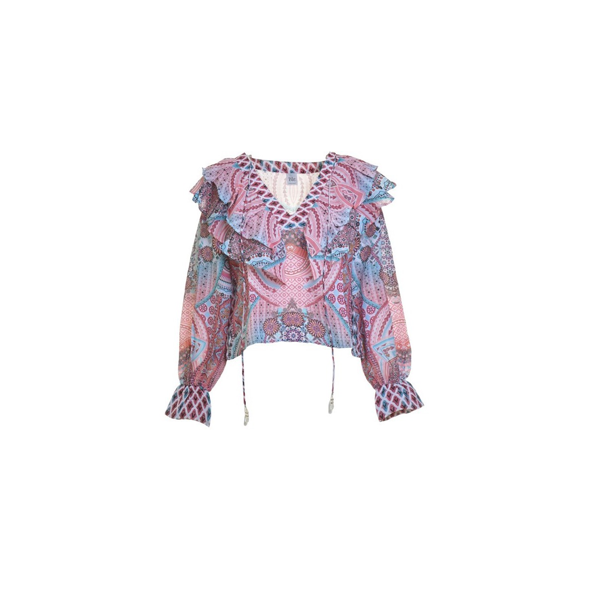 Blusa corta con Ruches