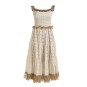 Abito Lungo con Pizzo Colore Beige/Fango.One Size