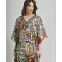 Long Kaftan in Yellow/Red Color with Prints (100%Crepe)