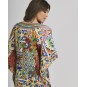 Long Kaftan in Yellow/Red Color with Prints (100%Crepe)