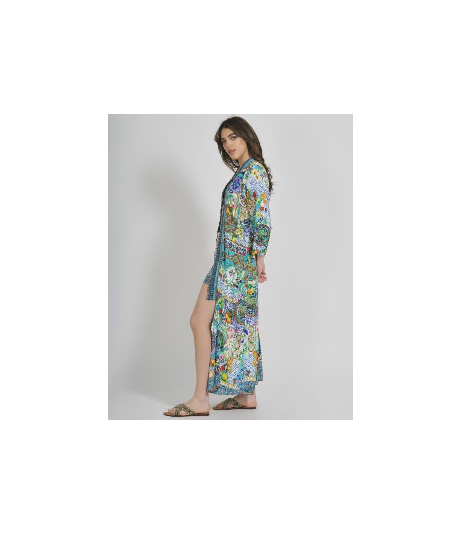 Set Kimono/Short Multicolore (100%Crepe)One Size