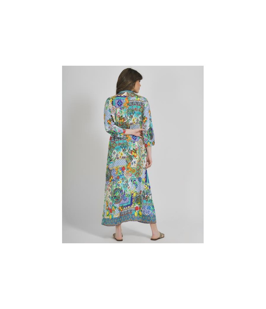 Set Kimono/Short Multicolore (100%Crepe)One Size