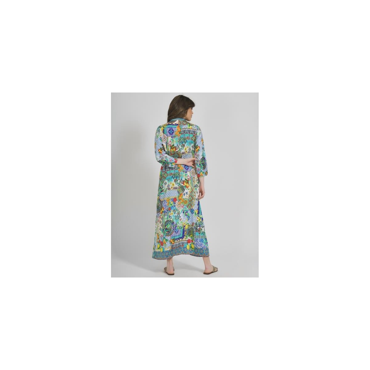 Set Kimono/Short Multicolore (100%Crepe)One Size