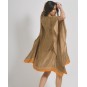 kimono colore Arancio con stampa (28%seta72%Crepe)