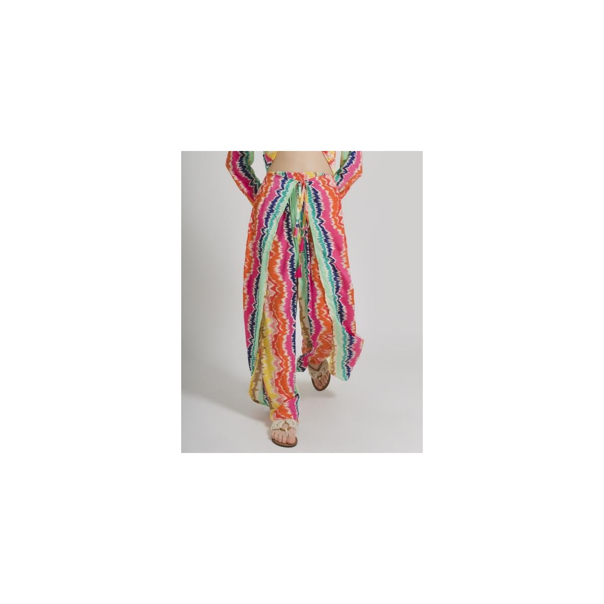 Pantalone Multicolore 100% Crepe