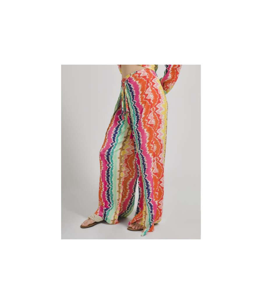 Pantalone Multicolore 100% Crepe