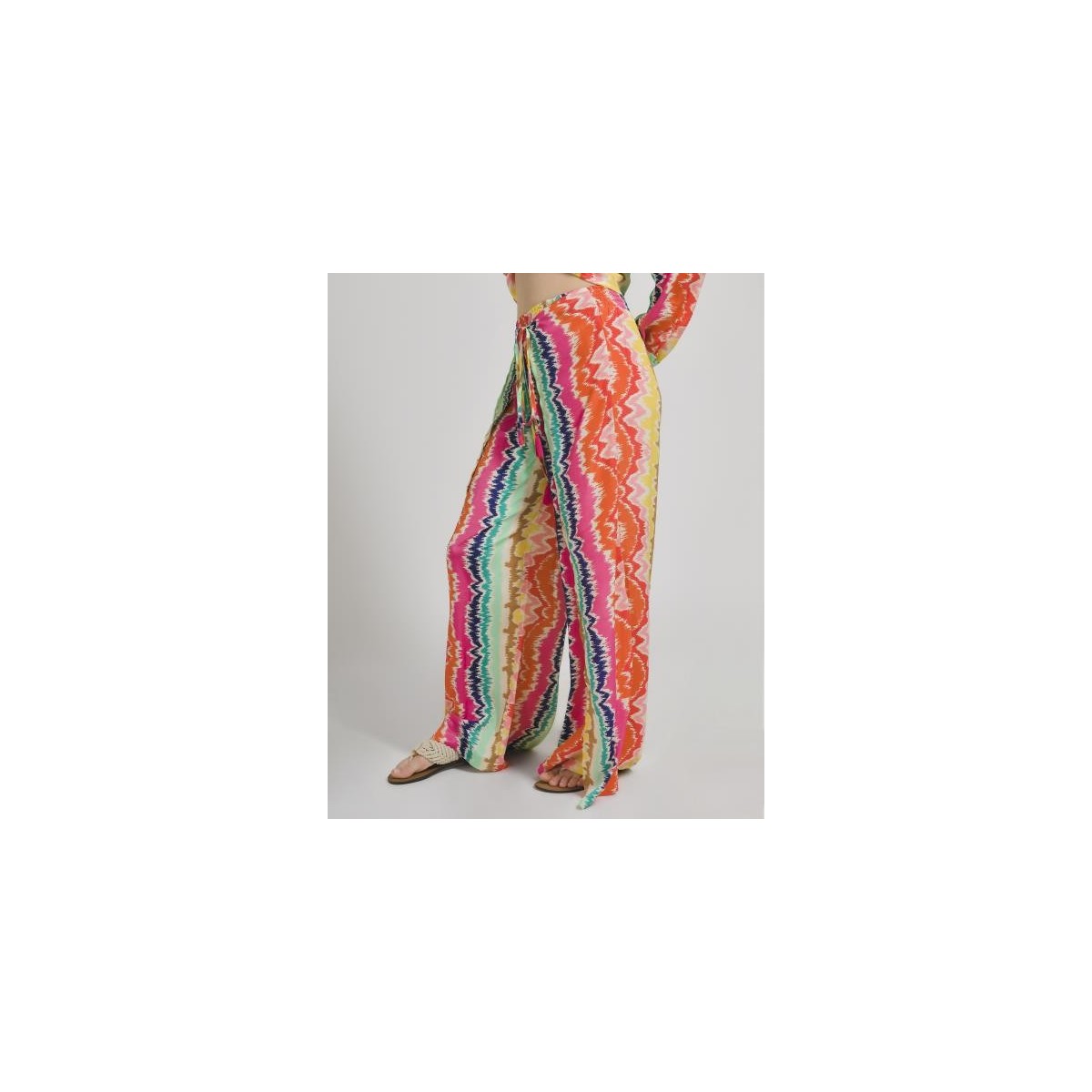 Pantalone Multicolore 100% Crepe