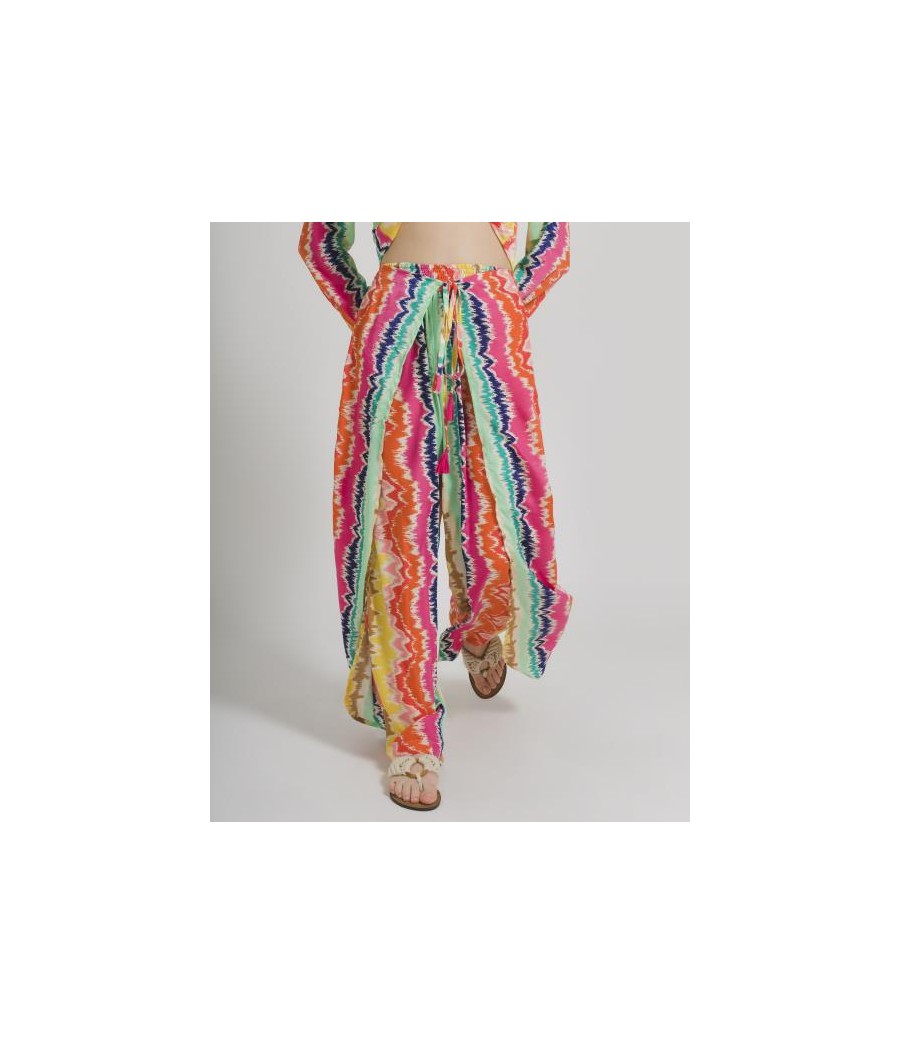 Pantalone Multicolore 100% Crepe